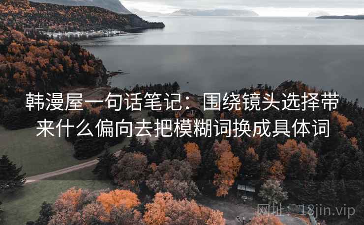 韩漫屋一句话笔记：围绕镜头选择带来什么偏向去把模糊词换成具体词